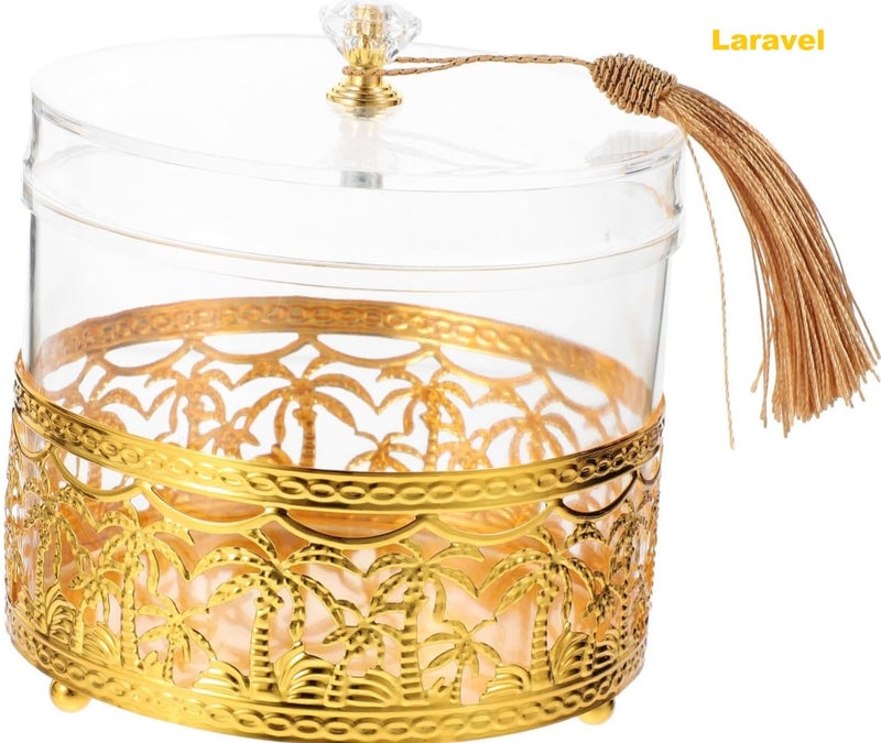 Laravel Metal Candy Box Festival Decorative Tray Candy Nuts Container Fruit Plate for Candy, Cookies, Chips and Party Snacks Ramadan Eid Mubarak Favor for Party Dessert Boxes - Image 1